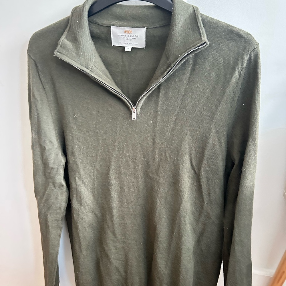Men's Olive Zip-Up Sweater